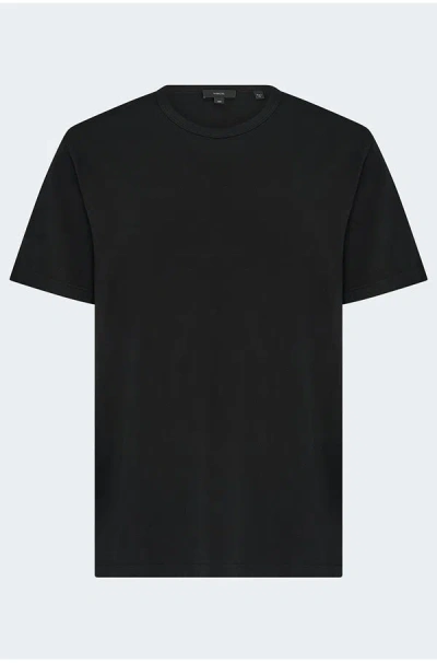 Vince Garment Dye Cotton T-shirt In Black