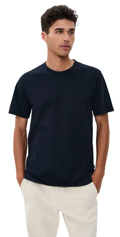 Vince Garment Dye Crew Tee Washed Coastal In Blue
