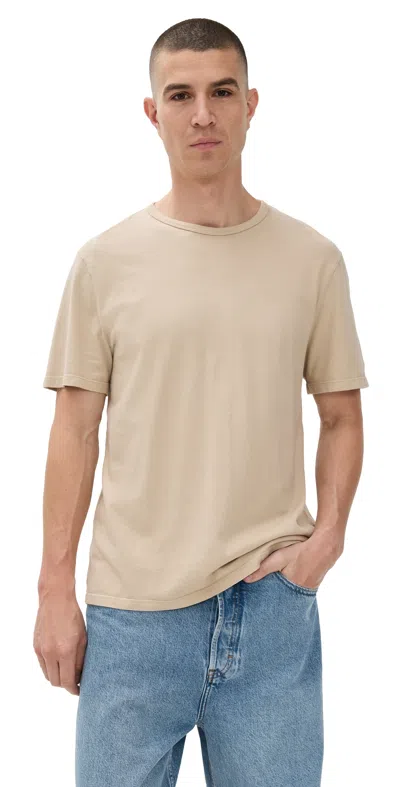 Vince Garment Dye Crew Washed Putty In Neutral