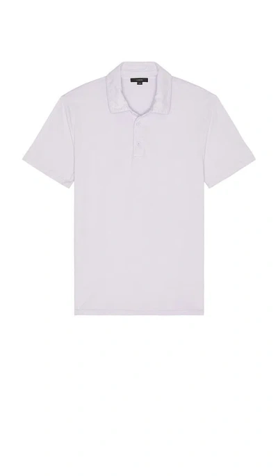 Vince Garment Dye Polo In Gray