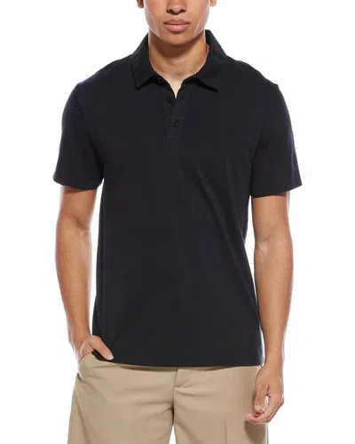 Vince Garment Dye Polo Shirt In Black