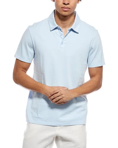 Vince Garment Dye Polo Shirt In Blue