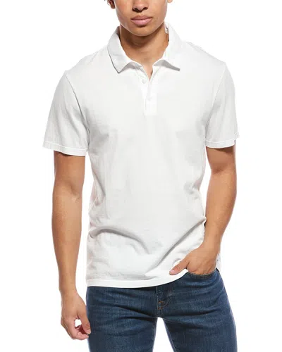 Vince Garment Dye Polo Shirt In White