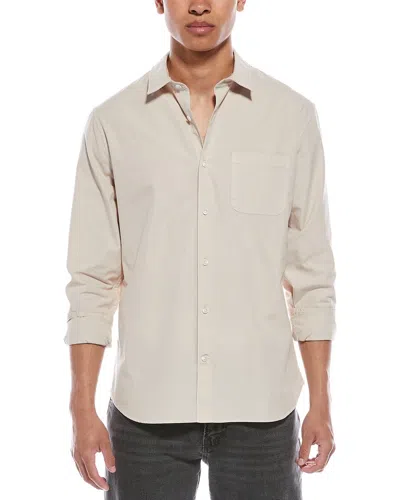 Vince Garment Dye Poplin Shirt In Brown