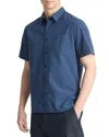 VINCE GARMENT DYE POPLIN SHORT SLEEVE SHIRT