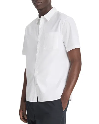 Vince Classic Fit Short Sleeve Linen Blend Button-up Shirt In White