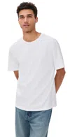 Vince Garment Dye Short Sleeve Crew Tee Optic White In Animal Print