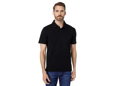 Vince Garment Dye Short Sleeve Polo In Black