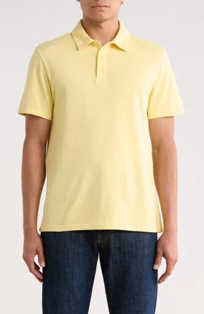 Vince Garment Dyed Cotton Polo In Yellow