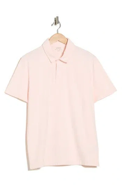 Vince Garment Dyed Cotton Polo In Pink