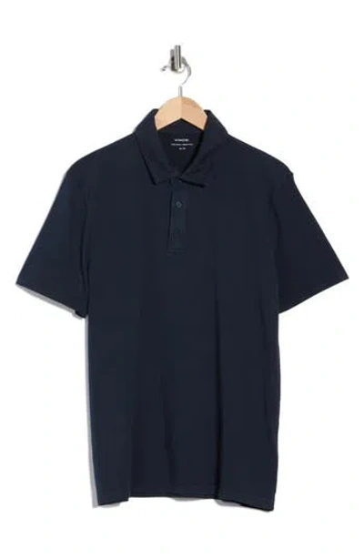 Vince Garment Dyed Cotton Polo In Blue