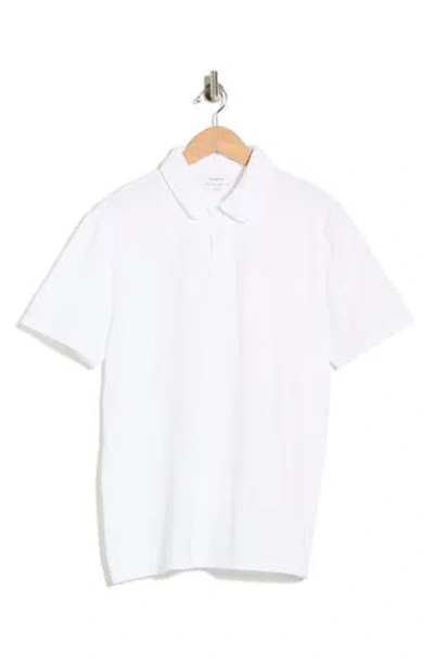 Vince Garment Dyed Cotton Polo In White