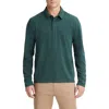 Vince Men's Garment-dyed Long-sleeve Polo Shirt In Washed Deep Teal