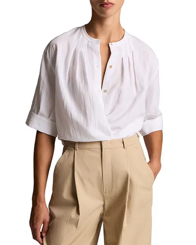Vince Gathered A Line Shirt In White