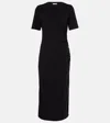 Vince Short Sleeve Midi Dress In Black