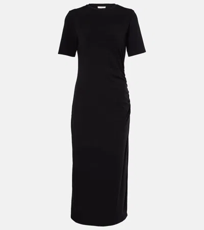 Vince Short Sleeve Midi Dress In Black