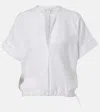 Vince Gathered Linen Blouse