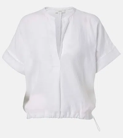 Vince Gathered Linen Blouse