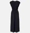 Vince Gathered Midi Dress In Black