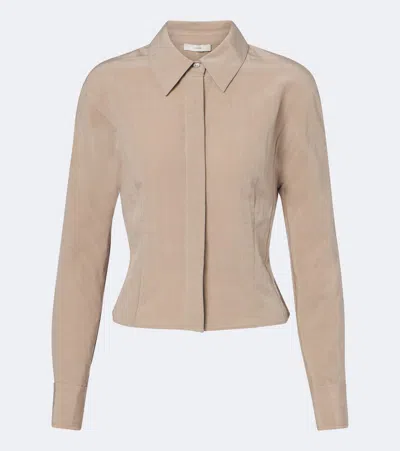Vince Gathered Shirt In Beige