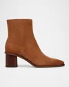 Vince Gema Bootie In Dark Sequoia Tan Suede