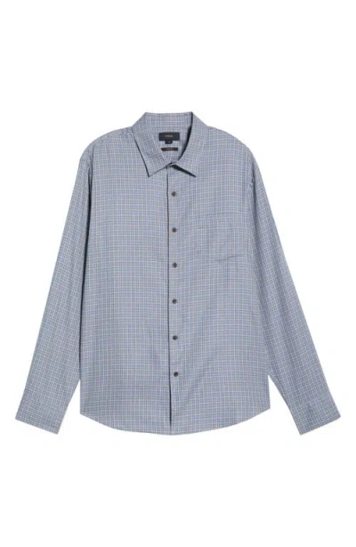 Vince Genesse Plaid Button-up Shirt In Blue