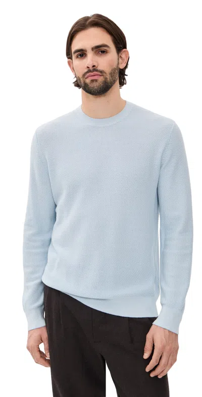 Vince Geo Jacquard Crew Sweater Whitecap/classic Cream In Blue