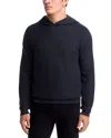 Vince Geo Jacquard Long Sleeve Hoodie In Black