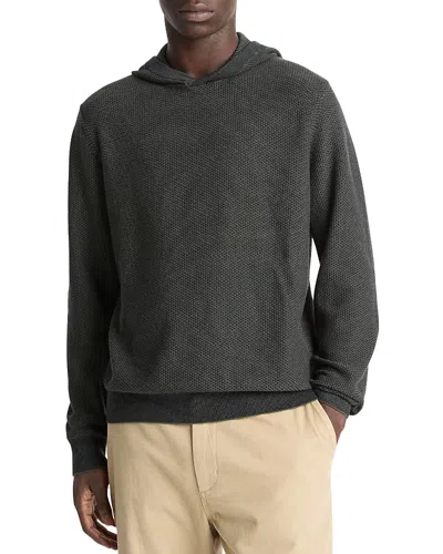 Vince Geo Jacquard Long Sleeve Hoodie In Gray
