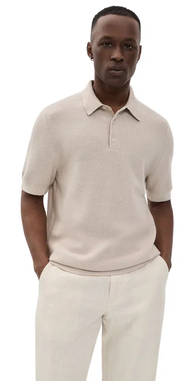 Vince Geo Jacquard Polo Mineral/classic Cream In Neutral