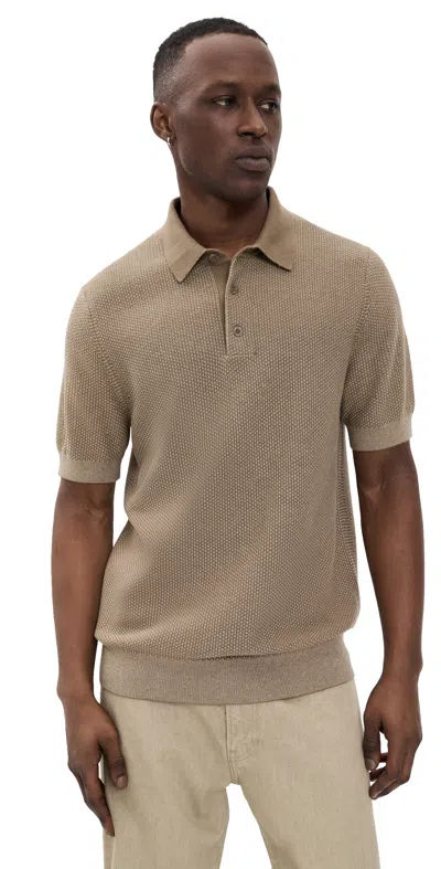 Vince Geo Jacquard Polo Teton/river Sand In Nude