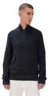 Vince Geo Jacquard Quarter Zip Coastal/med H Grey In Blue