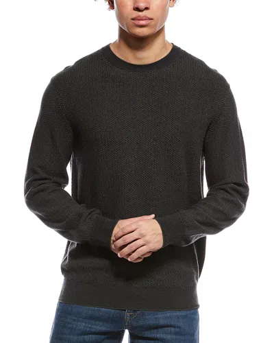 Vince Geo Jacquard Wool & Cashmere Crewneck Sweatshirt In Black