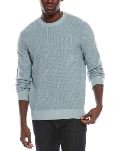 Vince Geo Jacquard Wool & Cashmere Crewneck Sweatshirt In Blue