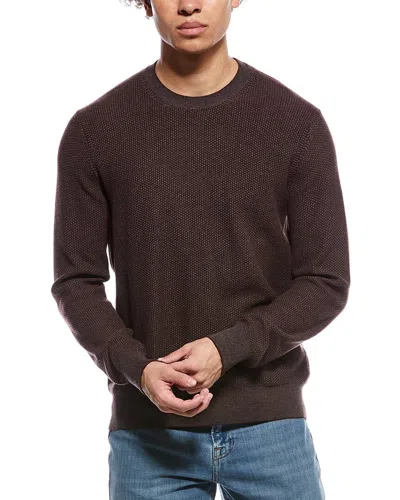 Vince Geo Jacquard Wool & Cashmere Crewneck Sweatshirt In Brown
