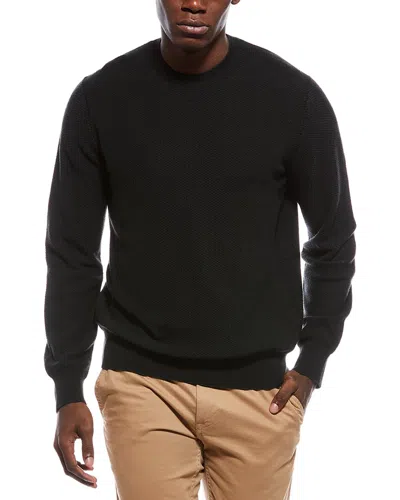 Vince Geo Jacquard Wool & Cashmere Crewneck Sweatshirt In Black