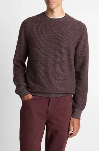 VINCE VINCE GEOMETRIC JACQUARD WOOL & COTTON BLEND CREWNECK SWEATER