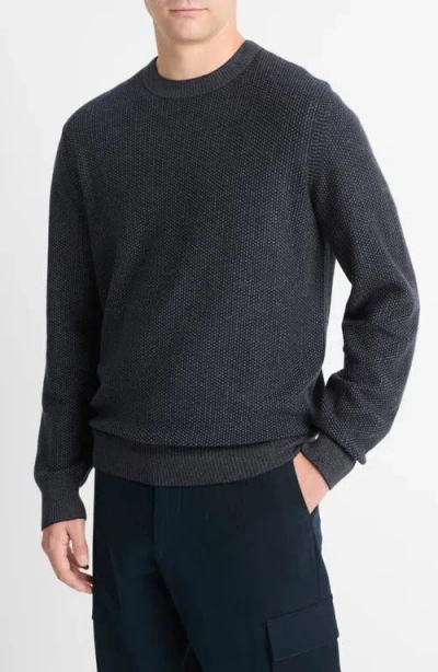 Vince Geo Jacquard Crew Jumper Coastal/med H Grey In Coastal/med Heather Grey