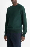 Vince Geometric Jacquard Wool & Cotton Blend Crewneck Sweater In Emerald Bay/ Black