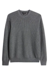 Vince Geo Jacquard Sweater In Heather Black/heather Grey