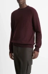 Vince Geo Jacquard Sweater In Malbec/black