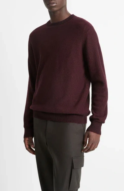 VINCE VINCE GEOMETRIC JACQUARD WOOL & COTTON BLEND CREWNECK SWEATER