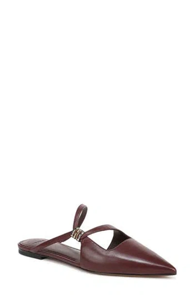 Vince Gilia Strappy Pointed Toe Flat Mule In Red