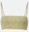 Vince Gingham Bra Top In Green