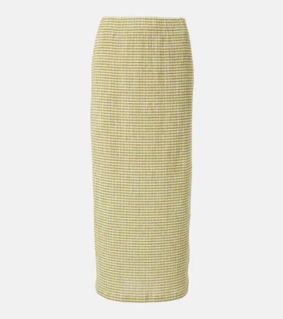 VINCE GINGHAM MIDI SKIRT