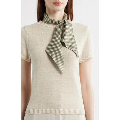 Vince Gingham Ribbon Silk Scarf In Multi