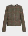 Vince Glen Plaid Short Jacket In Gray