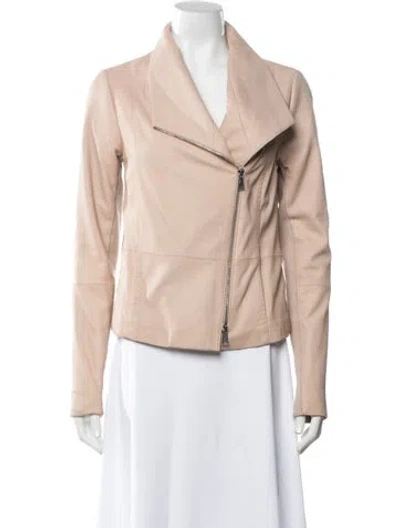 Pre-owned Vince Goat Leather Biker Jacket In Pink