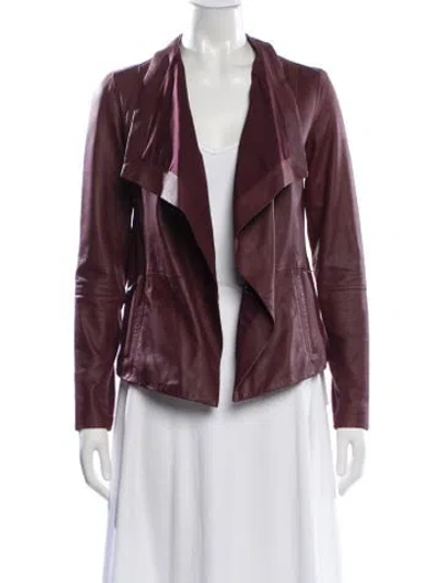 Pre-owned Vince Goat Leather Biker Jacket In Red