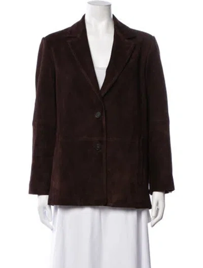 Pre-owned Vince Goat Leather Blazer In Brown